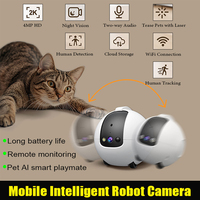 Mobile Smart Robot Camera Bidirectional Dialogue Motion Detection Baby Pet Cam 4MP High Definition Pet Monitoring Camera