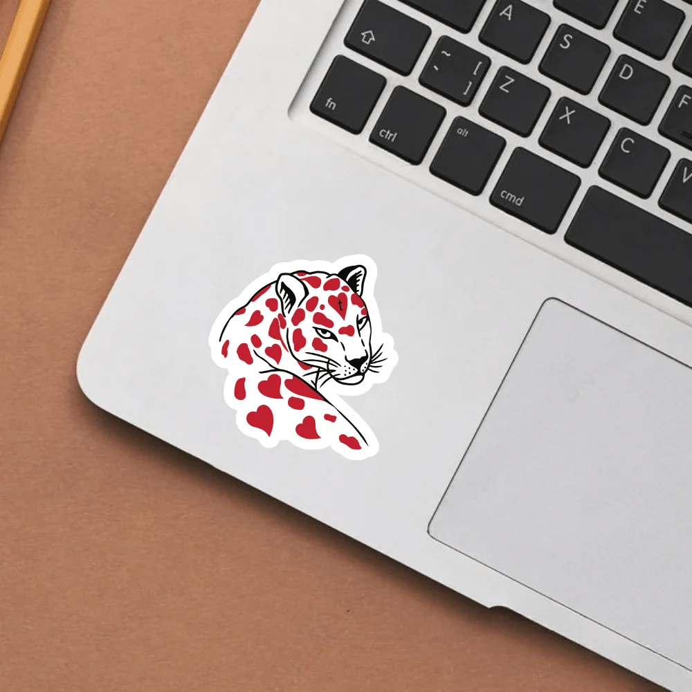 1pc Love Spot Snow Leopard, Sweet Cool Contradictory Aesthetics Durable Smooth Surface, Self Adhesive Bumper Stickers