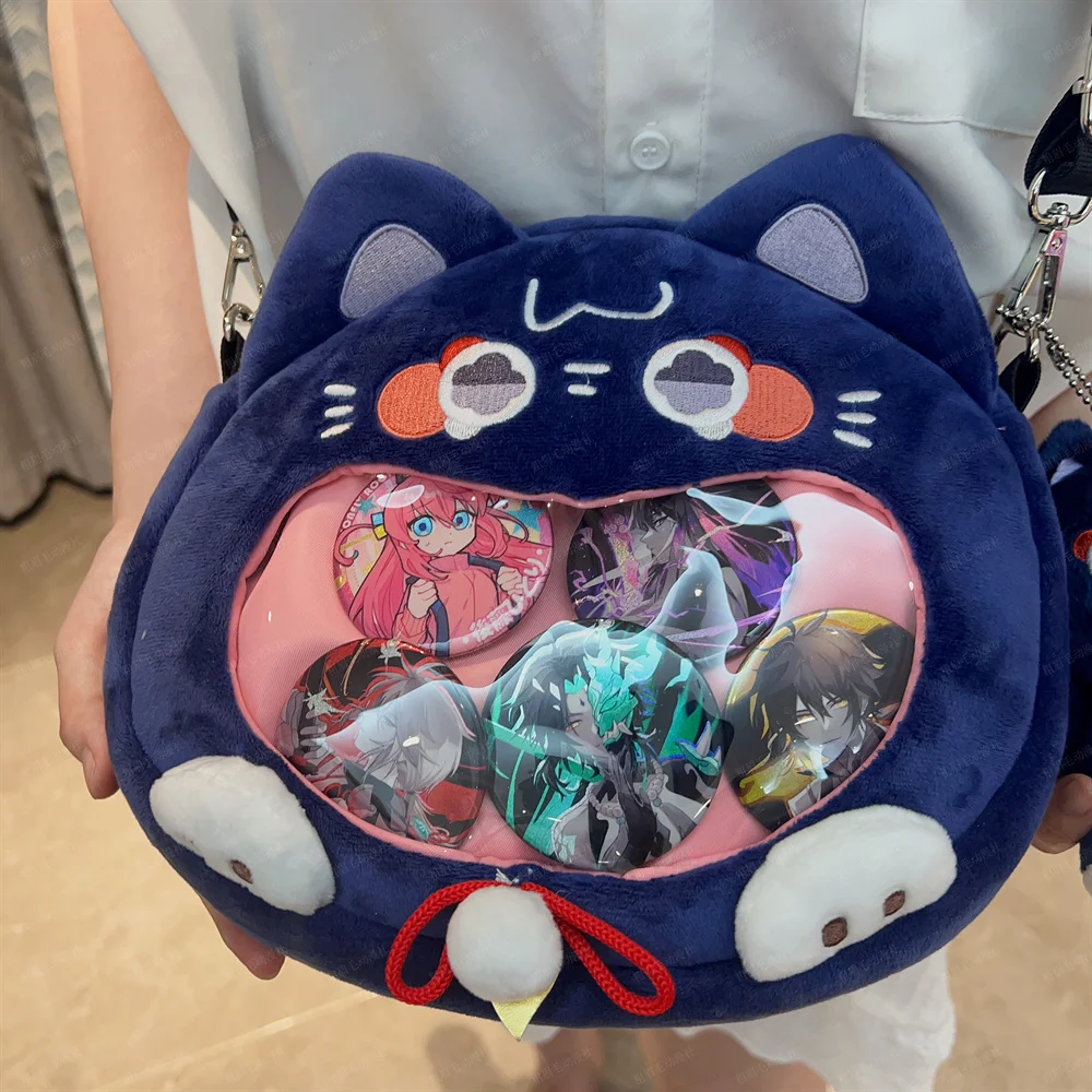 Csonka genshin Becsapódás scaramouche Cica crossbody Olvasottság itabag Erszény kawaii Plüss aranyos Cica Boltváll Hírnök Olvasottság kijelző ita Olvasottság Adomány