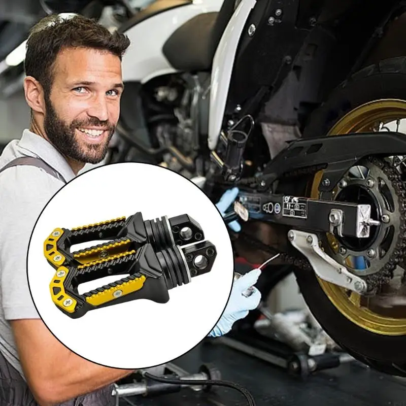 

Противоскользящие задние подножки мотоцикла, эргономичный дизайн New Moon, алюминиевые конструкционные подножки для безопасной