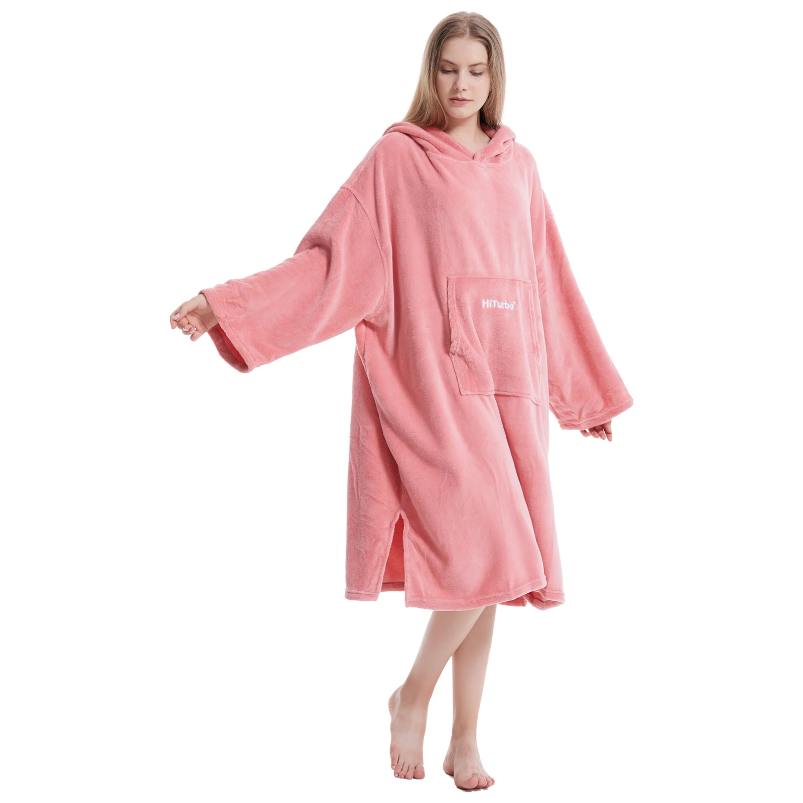 HiTurbo Coral Velvet Cloak Sunscreen Bathrobe Warm Absorbent Diving Swimming Resort Beach Island Hot Spring