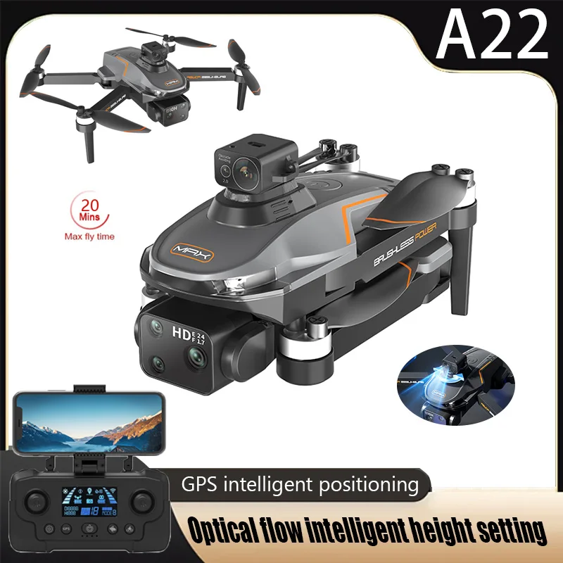 

Mini Drone A22 Professional Camera 8K HD GPS Return Optical flow intelligent Quadcopter Aerial Photography Drones Toy Gift