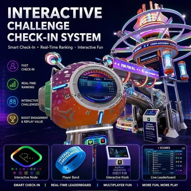 Wmwmnu Multiplayer Competition Interactive Game RFID Bracelet Check-in Challenge System for Commercial Venues and Indoor