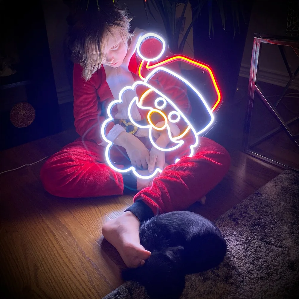 

Christmas Neon Lights Santa Claus Modeling Lights Festive Atmosphere Dress Up Decorative Lights