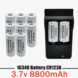 Cylindrical Battery 16340 Battery CR123A 8800mAh 3.7V Li-ion Rechargeable Battery 16340 Charger Diy Battery