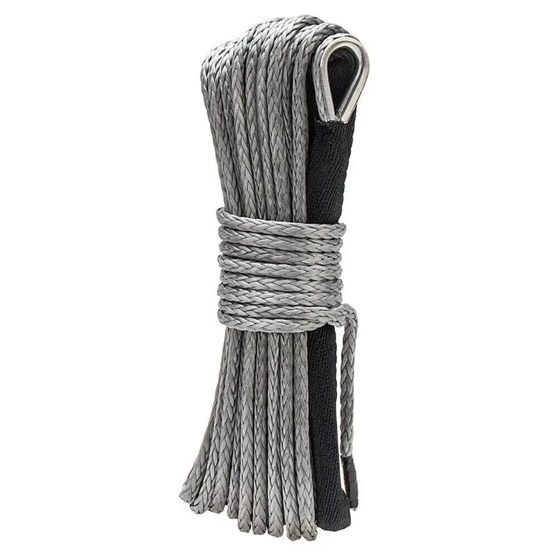 DT42-4X Synthetic Winch Rope, Grey1/4 X 50Ft Synthetic Winch Rope Line Cable For ATV SUV Truck Boat Winch
