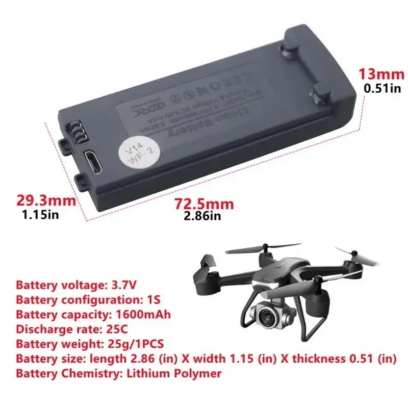 JHD Original XD1 4K Drone Battery XD1 Mini RC Drone Original Accessories 3.7V 600Mah XD1  Battery Plane Battery