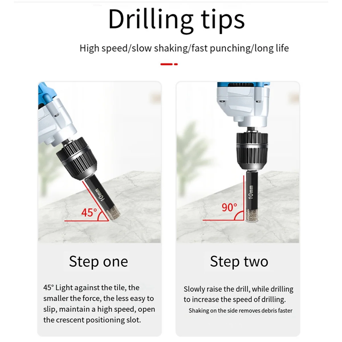 6 Pieces of Diamond Drill Bit Set Brazed Hole Opener Ceramic Tile Concrete Marble Glass Reaming Diamond Dry Drilling Bit