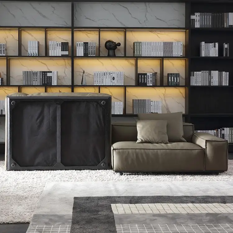 Living Room Sofa Easy Cleaning Black and Gold Color Camas Precios Bajos Sofa Luxury