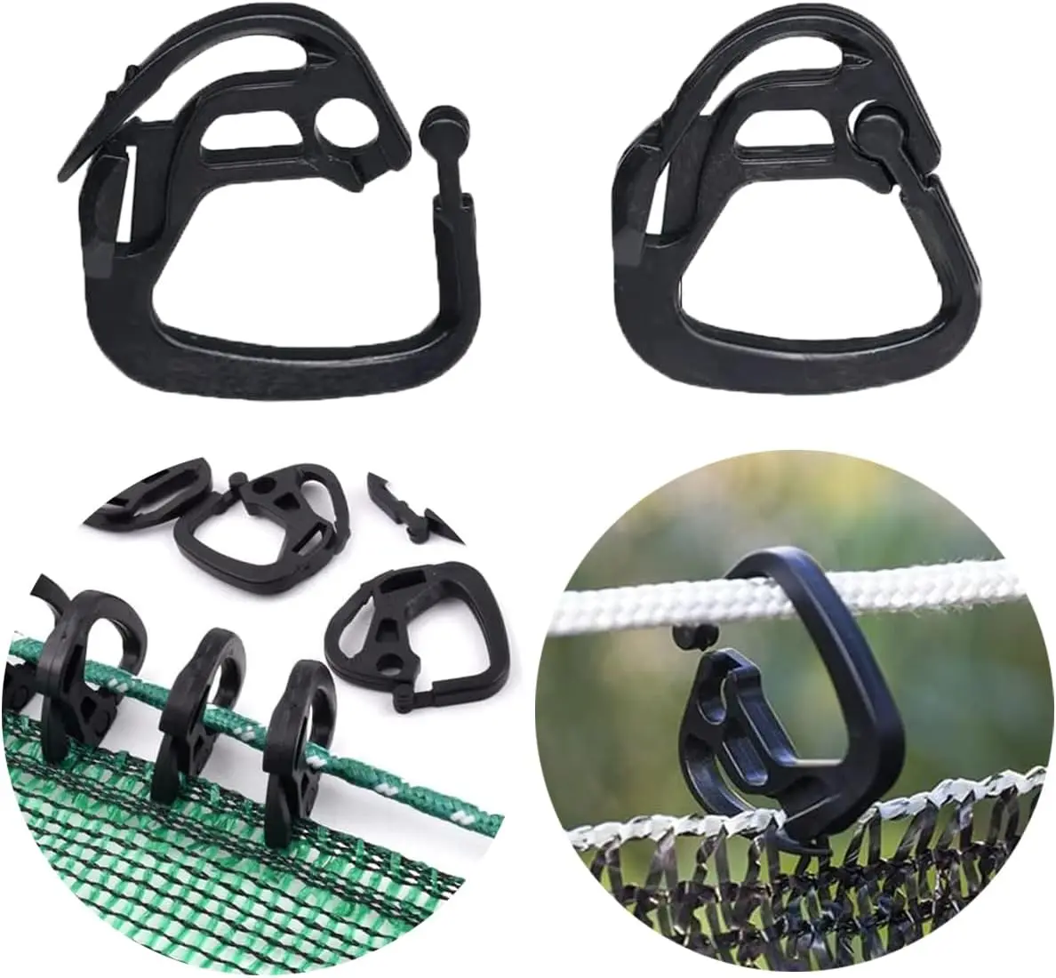Shade Cloth Clips Plastic Lock Grip Hook Hanging Clamps Buckle for Sun Shade Cloth Net Anti Bird Netting Garden Greenhouse Shade