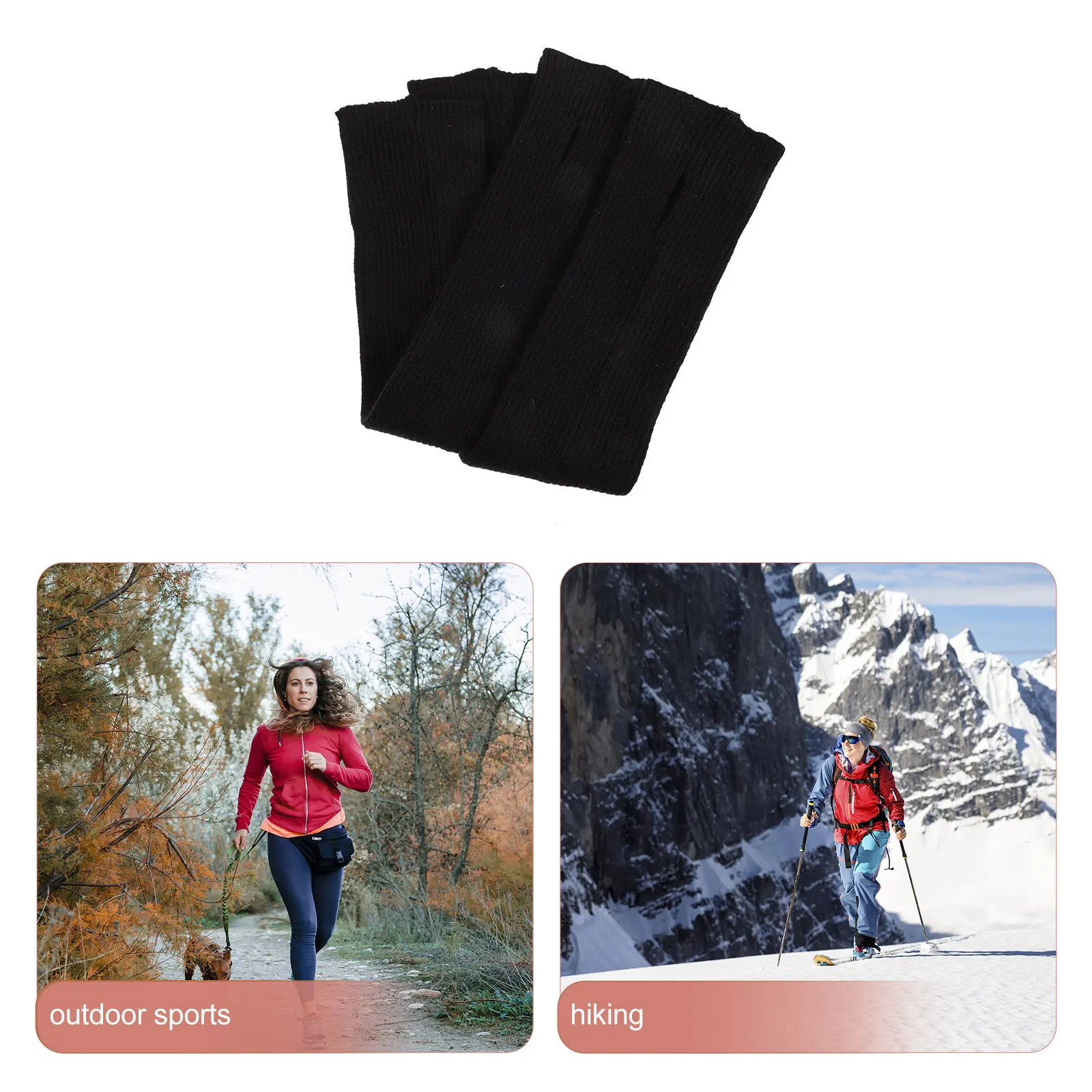 

1Pair Winter Arm Warmers Women Knitted Oversleeve Retention Comfortable Half Finger Gloves Outdoor Use