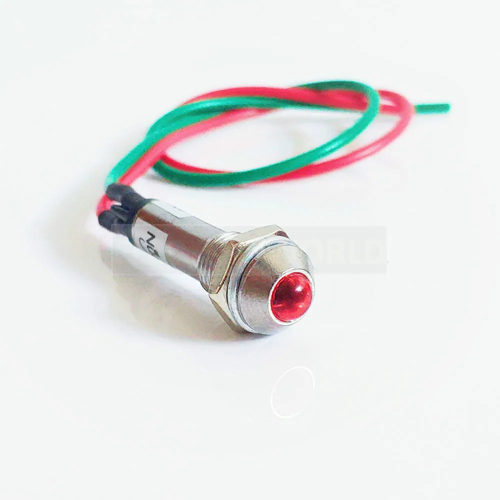 8mm metal Indicator lights waterproof Signal lamp with wire LED indication mini indicator light 12V 24V 220v power signal lamp