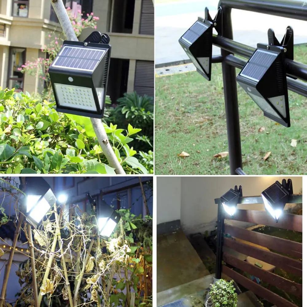 Outdoor Solar LED Light Motion Sensor Waterproof Wall Lamp For Garden Yard Villa Fence Lighting Clip On Energy Saving