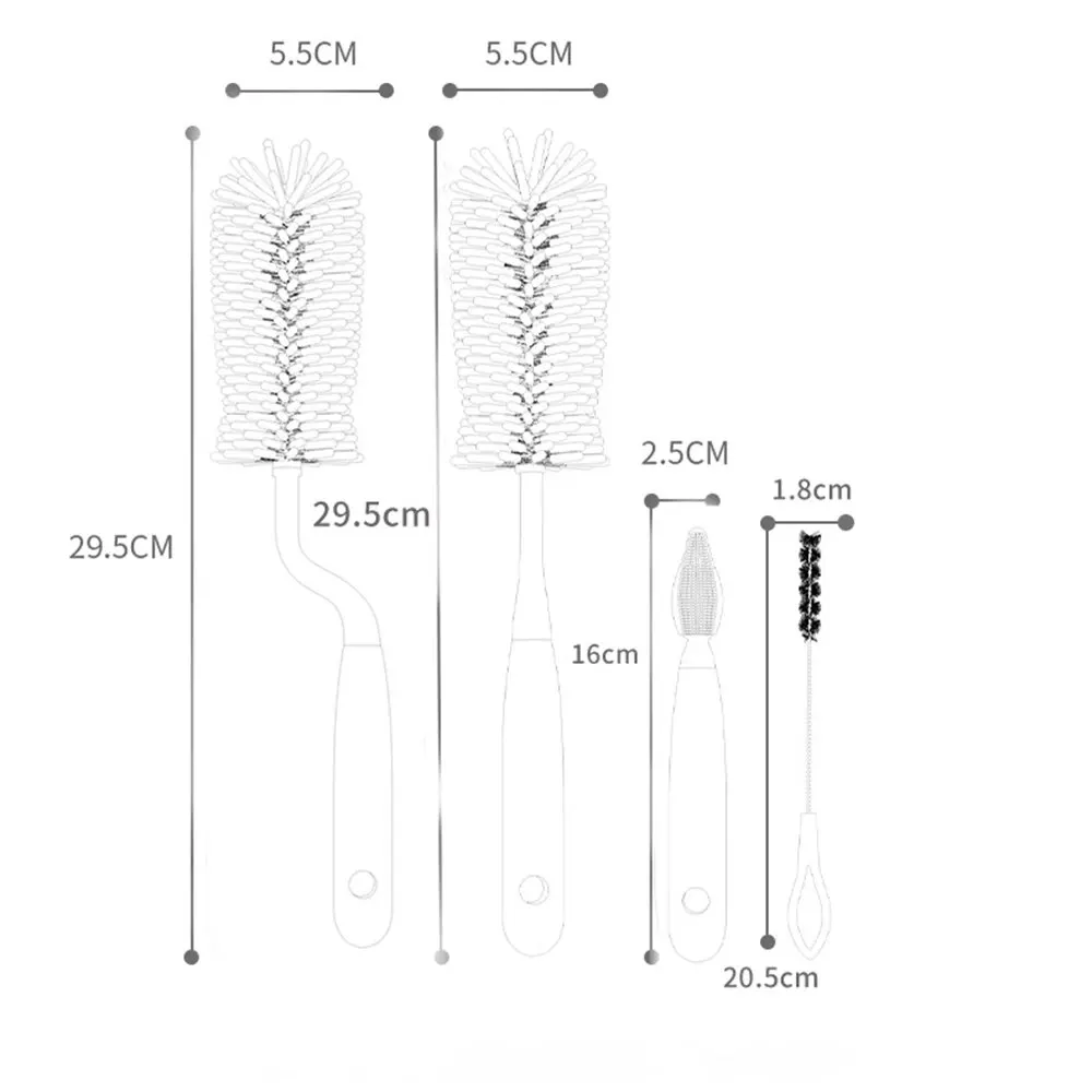 3-Piece Silicone Bottle Brush 360° Rotating Baby Nipple Brush Washing Cup Brush Bottle Cleaning Brush Set image 6