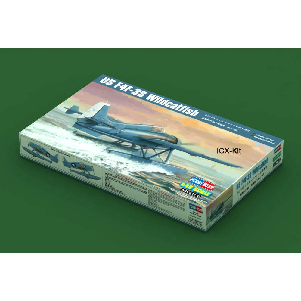 

HobbyBoss 81729 1/48 Scale F4F F4F-3S F4F-3 Wildcatfish Wild cat Floatplane Fighter Plane Plastic Assembly Model Building Kit