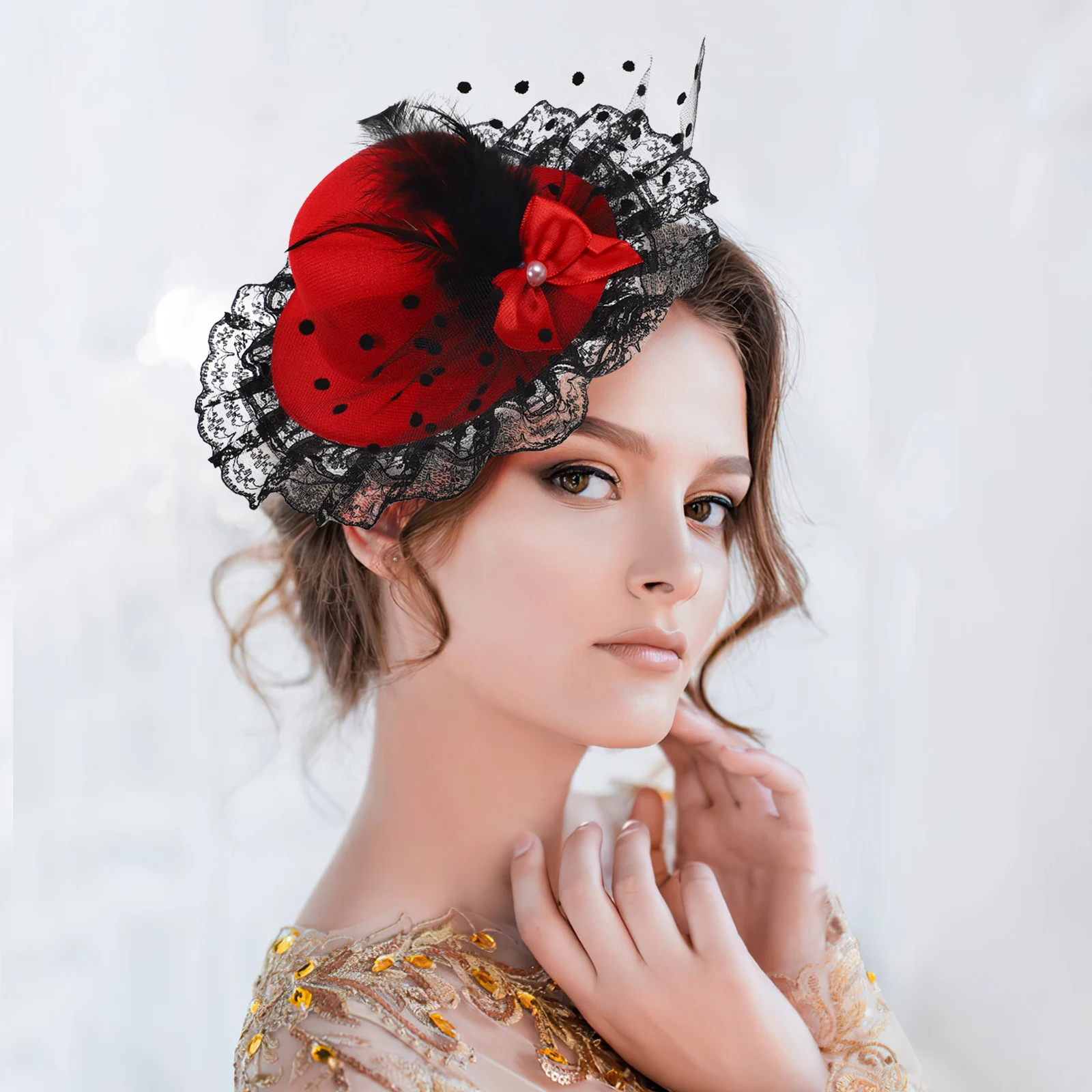 

3pcs Women Hat Hair Accessories Fascinator Tea Party Bridal Banquet Retro Event Hats Exquisite Design