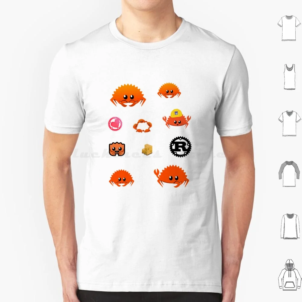 Idioma de programación de óxido Ferris Crab Code camiseta tamaño grande 100% algodón óxido Rustlang Ferris cangrejo programación programación de óxido