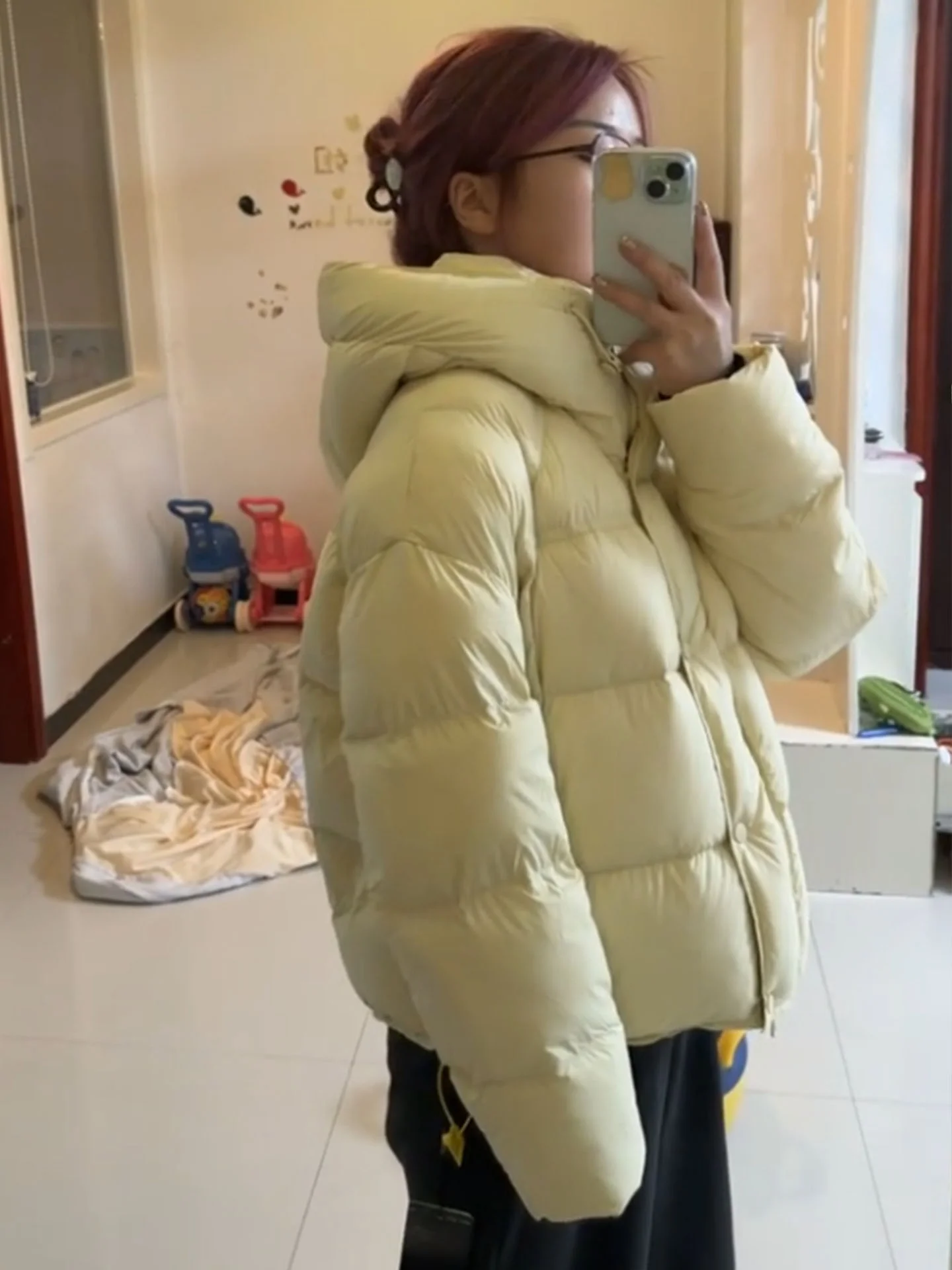 Premium ort puffer jaet feminino quente pão amarelo sle du casaco coreano sle solto ajuste cintura alta fechamento com zíper
