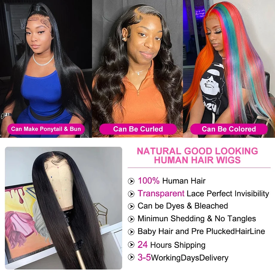 13x6 Lace Frontal Human Hair Wig 13x4 Straight Lace Front Wigs Remy 30 Inch Wigs For Black Women Brazilian Wigs