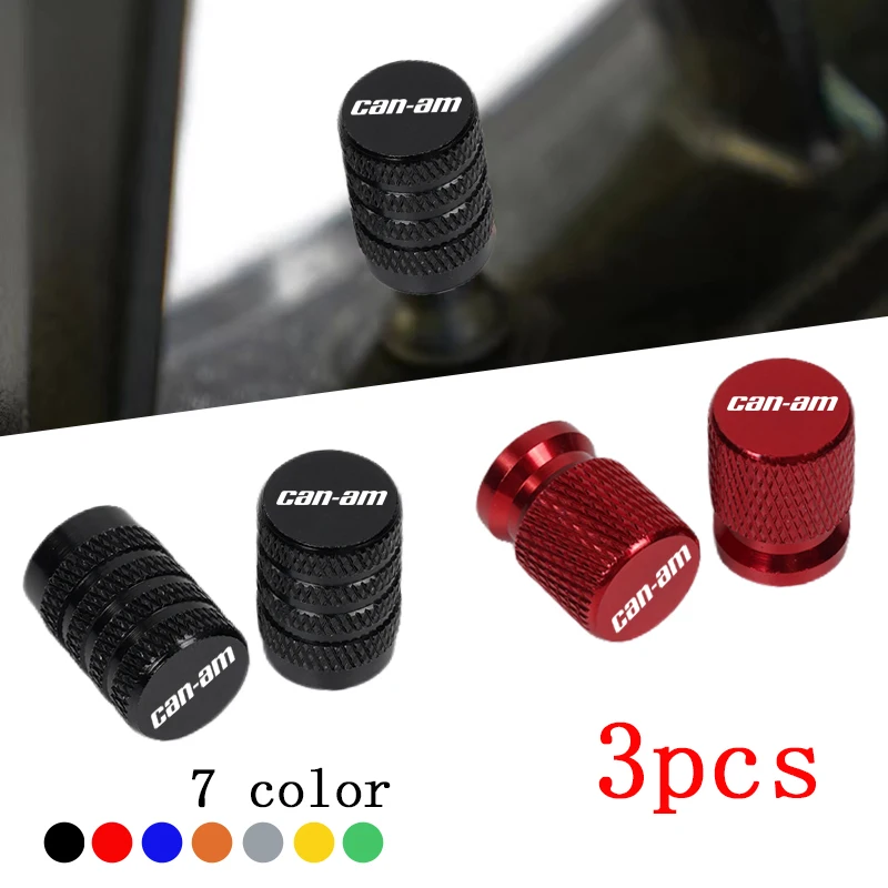 3pcs Motorcycle CNC Aluminum Tire Valve Air Port Stem Cover Caps For Bombardier Can-Am Canam Can Am Spyder Series Accessories