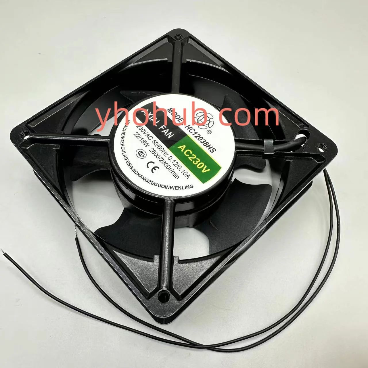 

AXIAL HC12038HS AC 230V 0.12A 120x120x38mm 2-Wire Server Cooling Fan