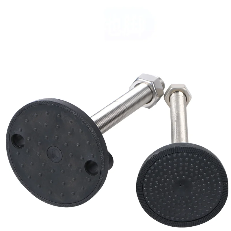 1Pcs M8 M10 M12 M16 M20 M24 304 Stainless Steel Nylon Universal Foot Cup Adjustable Support Feet D40-D100 Rotatable Foot Pad