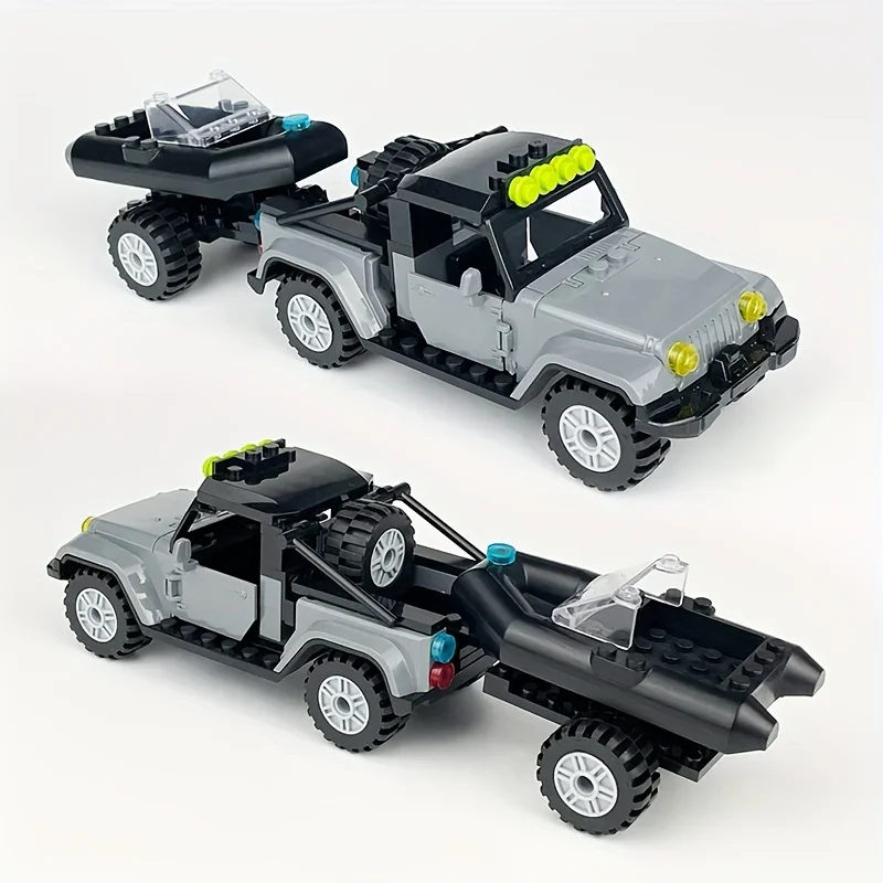 88 قطعة نموذج محاكاة صغيرة تعليمية رمادية معركة الفأس شاحنة بيك اب سيارة تجميعها بناء لعبة المكعبات هدية #4