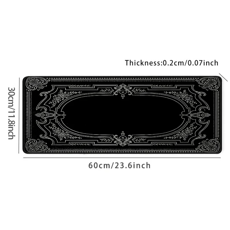Czarny wzór Duża barokowa ozdobna podkładka pod mysz Gadżety na biurko Klawiatura 90x40cm Mata na biurko Xxl Playmat Podkładki pod mysz Biurka Artykuły biurowe — zdjęcie produktu 6