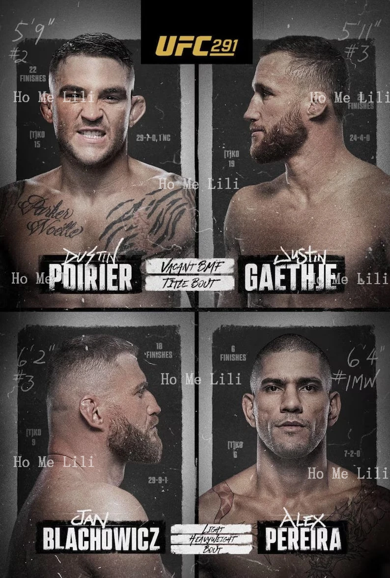 Dustin Poirier Vs Justin Gaethje Jan Blachowics Vs Alex Pereira Title Fight Poster