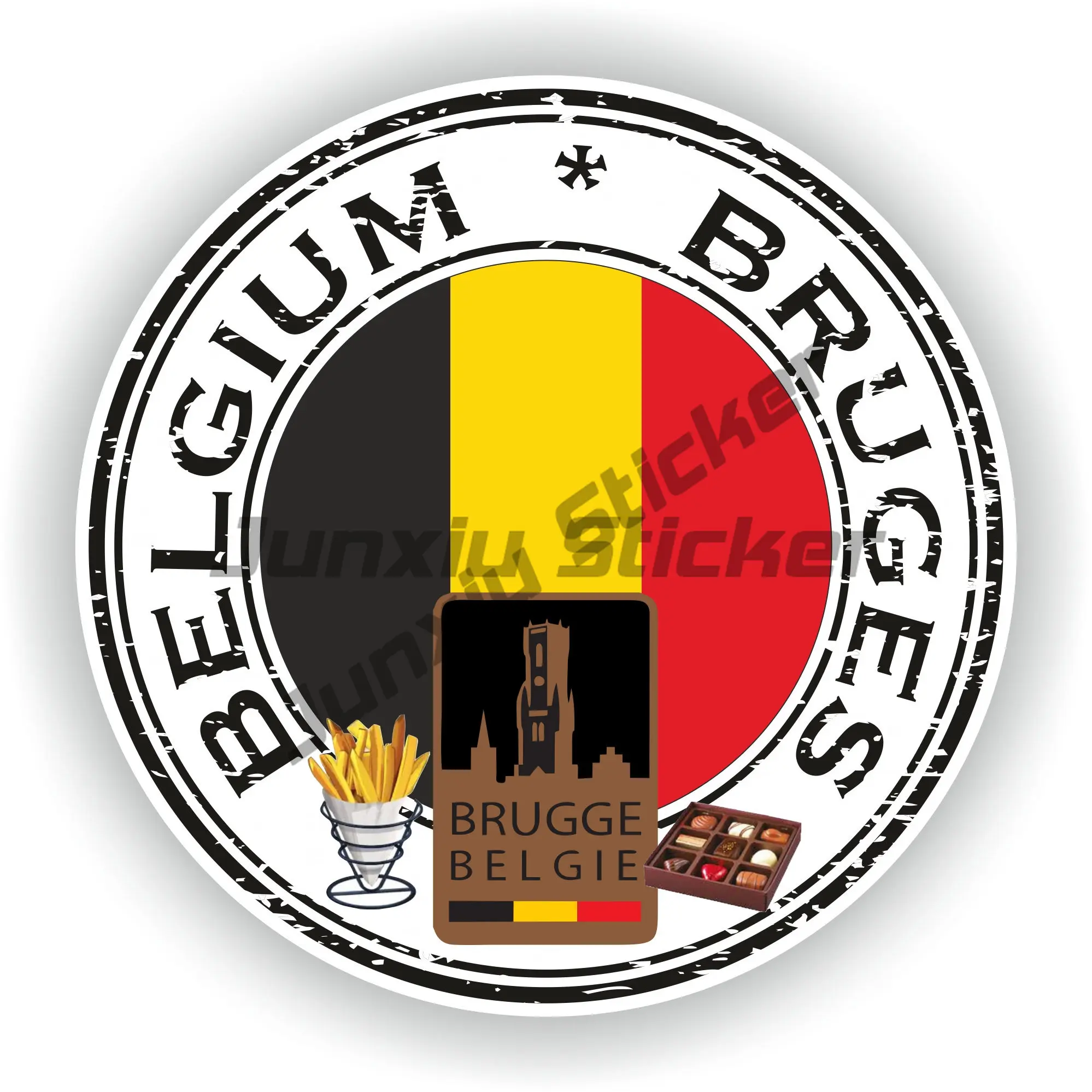 

Antwerp Bruges Belgium Seal Round Flag Sticker Flanders Flemish Coat of Arms of Belgium Country Code B Sign High Quality Decor