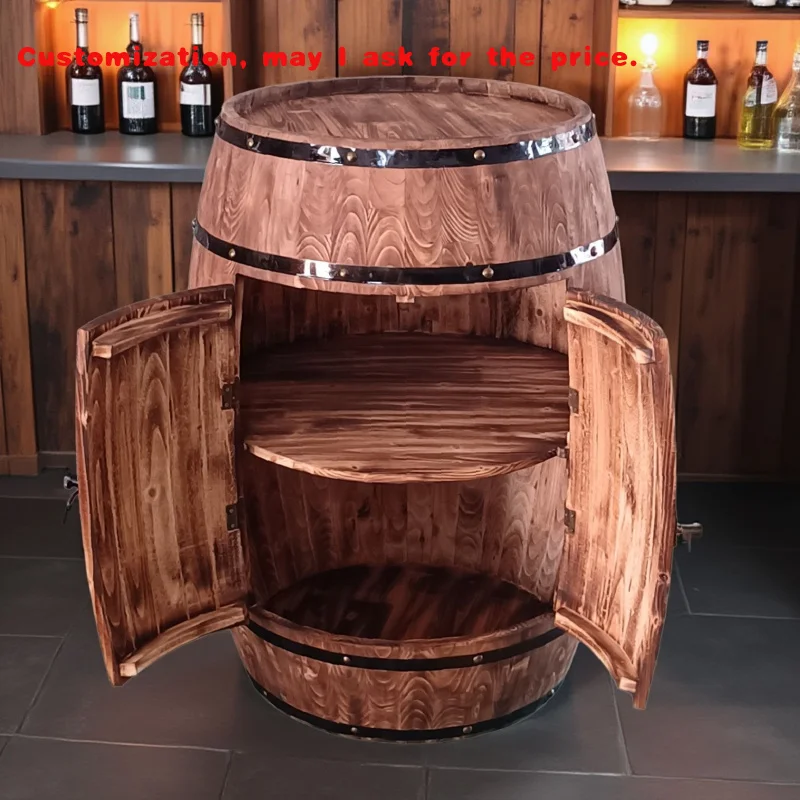 

custom.Polished Oak Wine Cabinet with Engraved Decoration Painted Wooden Red Wine Rack Door Storage Bar Exhibitio