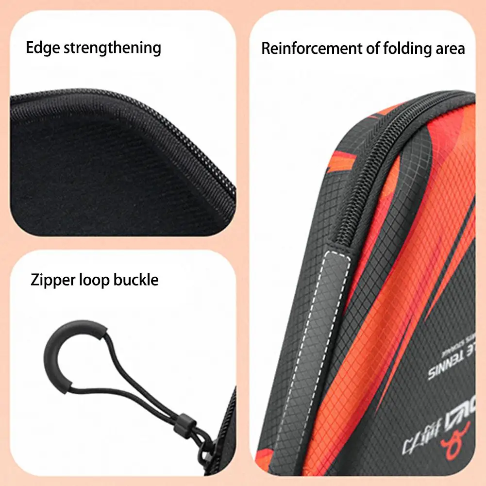 Table Tennis Racket Bags EVA Hard Shell Waterproof Dustproof Table Tennis Paddles Box Case Storage Bag With Hand Strap