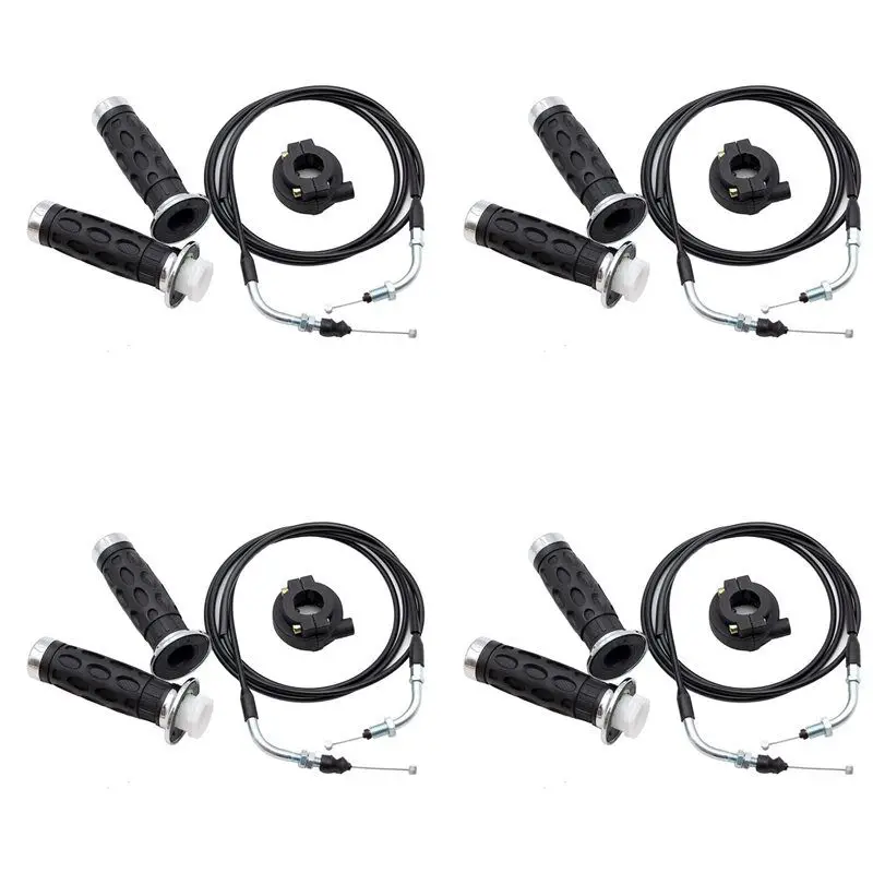4X Universal Throttle Twist Grip Set With 78 Inch Scooter Throttle Cable For 50Cc 80Cc 125Cc 150Cc GY6