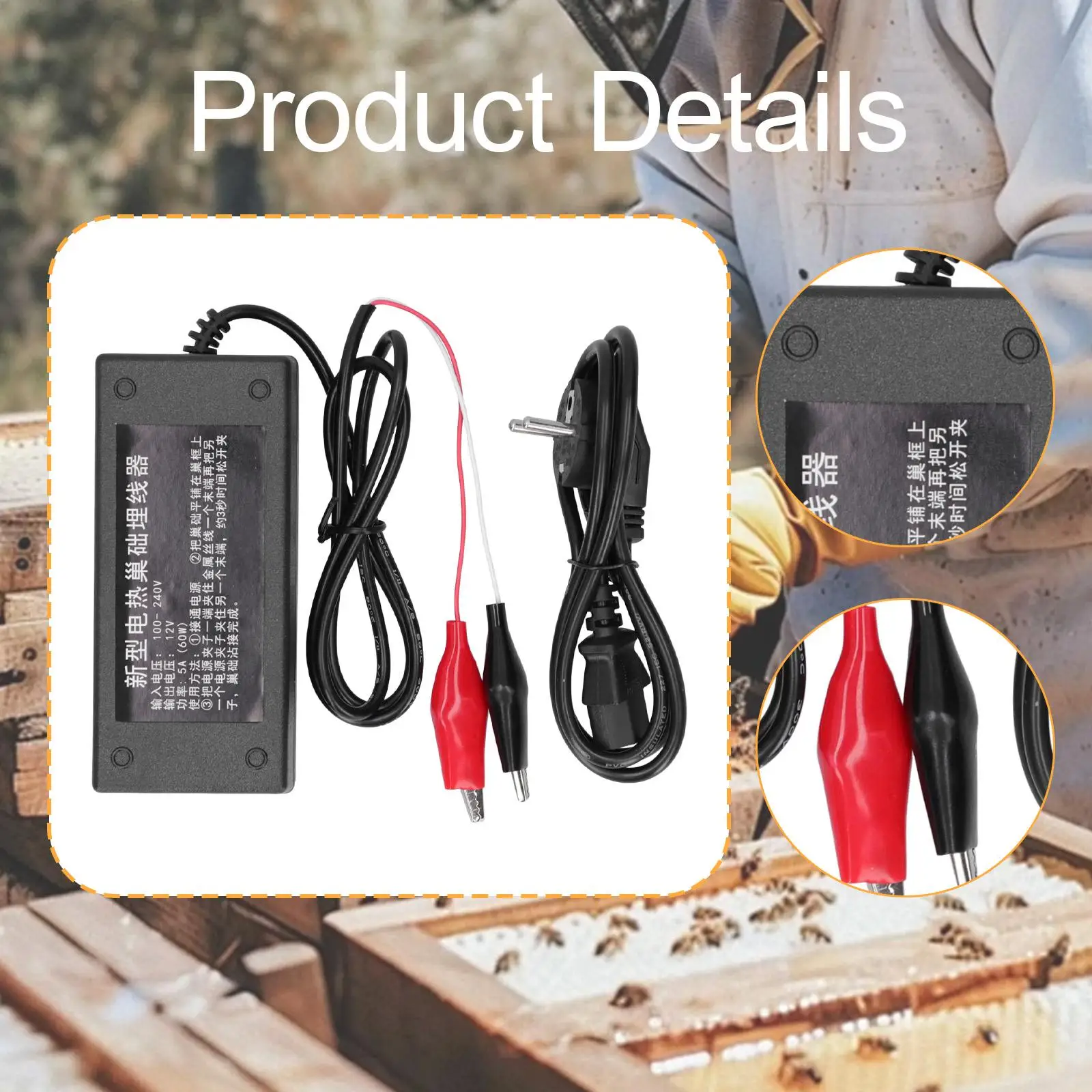 Professional Beekeeping Equipment Compact Electric Wire Embedder EU Plug Device for Beehive Work Equipment and Tools