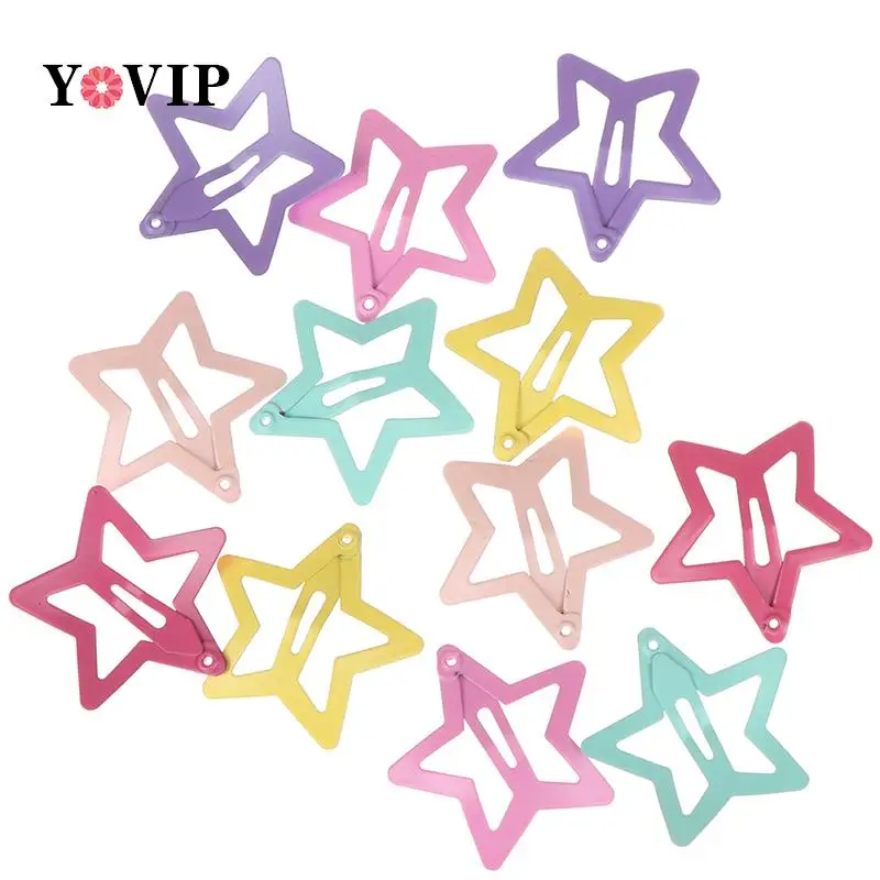 6Pcs New Lovely Metal Candy Color Girls Cute Star 3cm Hairpins Lovely Hair Clips Headwear Hair Accessories Girls Hairpins