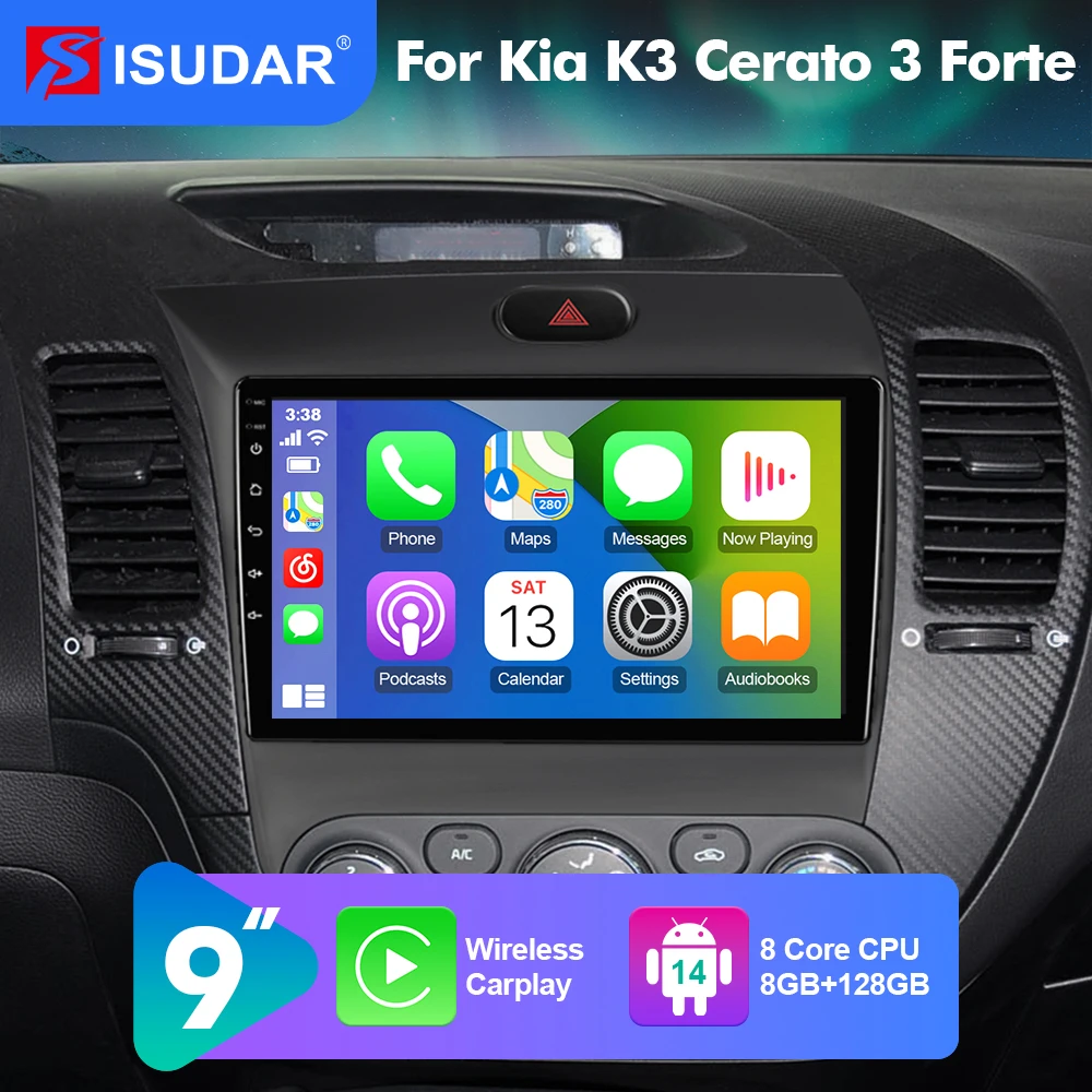 ISUADR Android Car Radio For KIA CERATO III Saloon K3 Multimedia Player CarPlay Android Auto GPS 2din T75X Q74X T10M