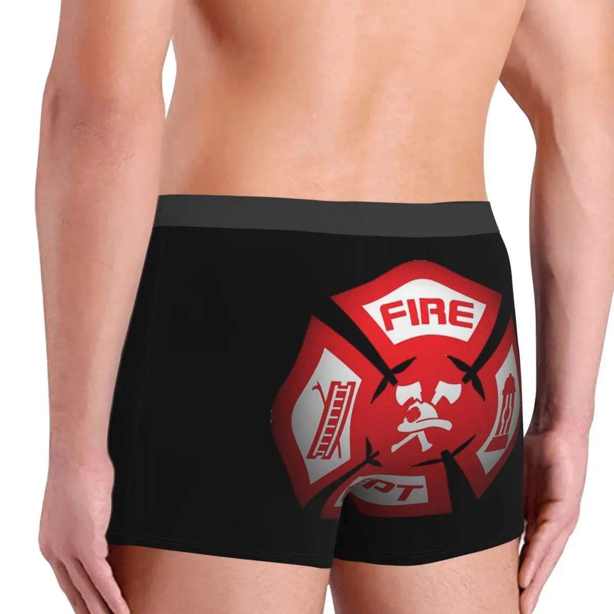 Calzoncillos Bóxer con insignia del departamento de bomberos para hombre, calzoncillos especiales muy transpirables, pantalones cortos con estampado 3D de alta calidad, Idea de regalo