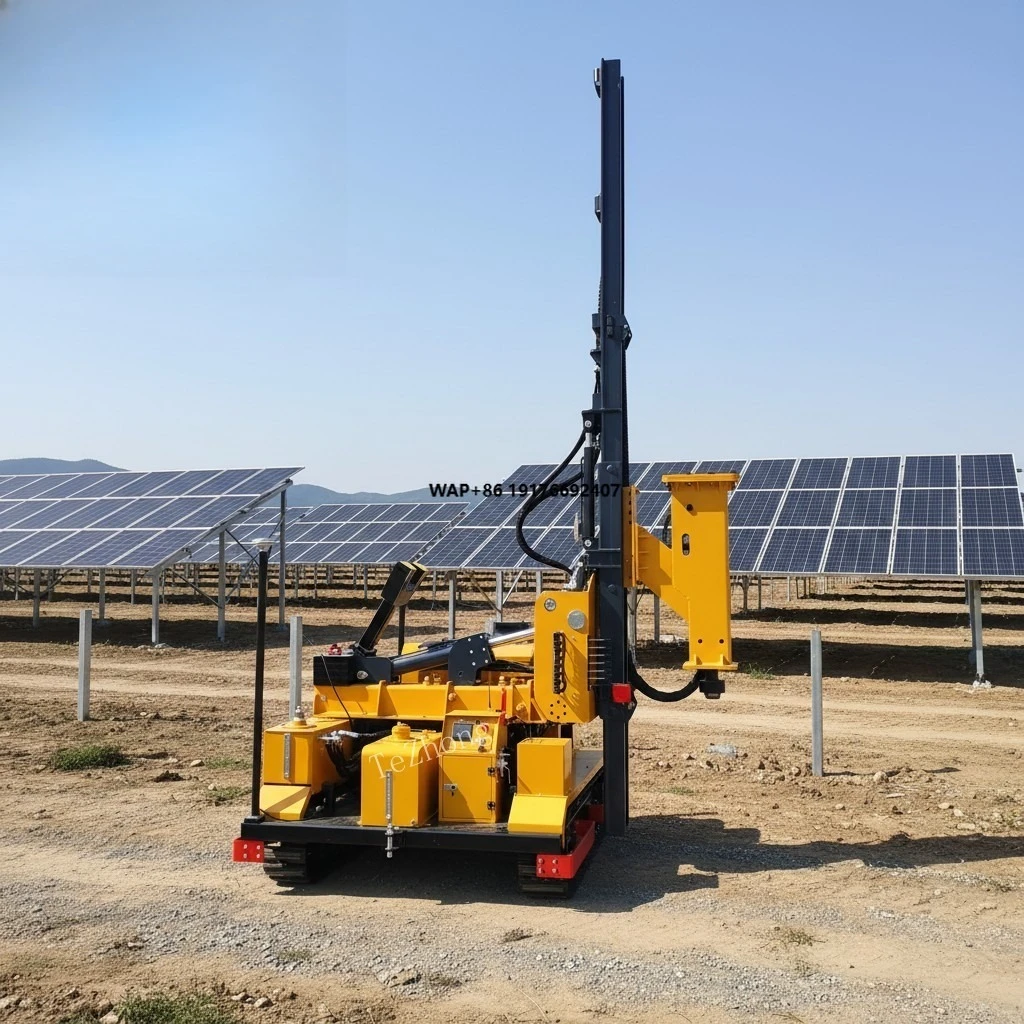 Solar Pile Driver, a Magic Tool for Screwing Ground Nails, Equipped with , Automatic Leveling and Automatic Control System.