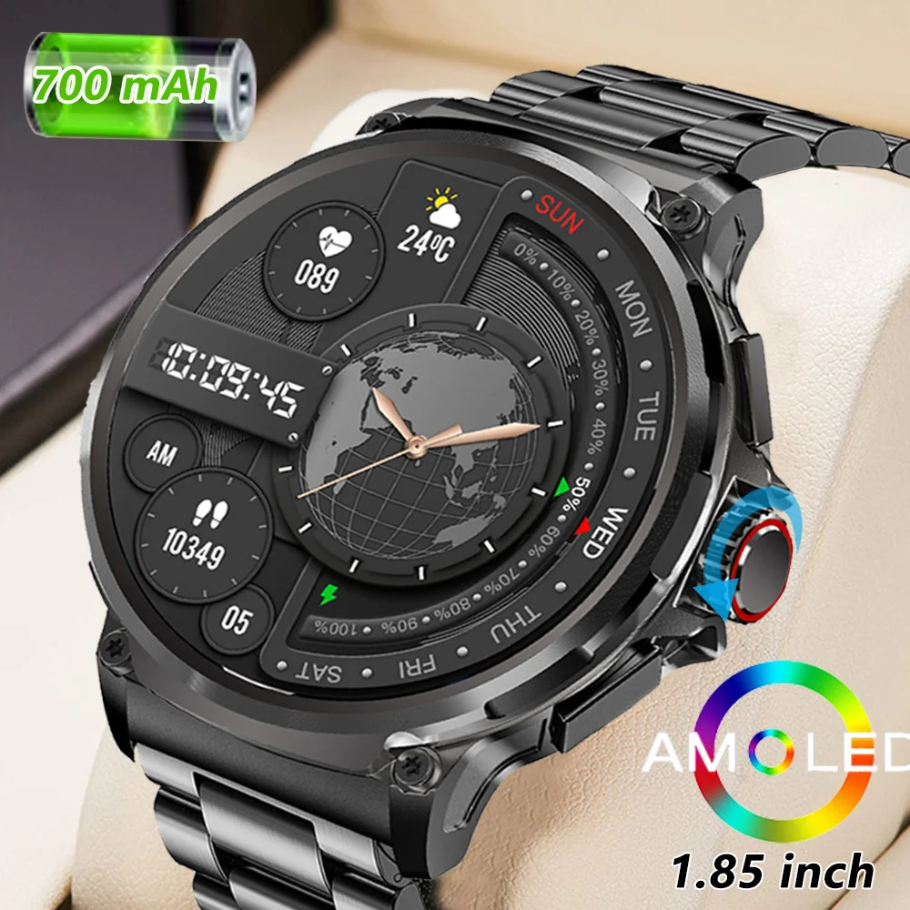 

710mAh Bluetooth Call Smart Watch Men 1.85" HD Screen Multi Sports Modes Heart Rate Monitor 2025 New Smartwatch For Android IOS