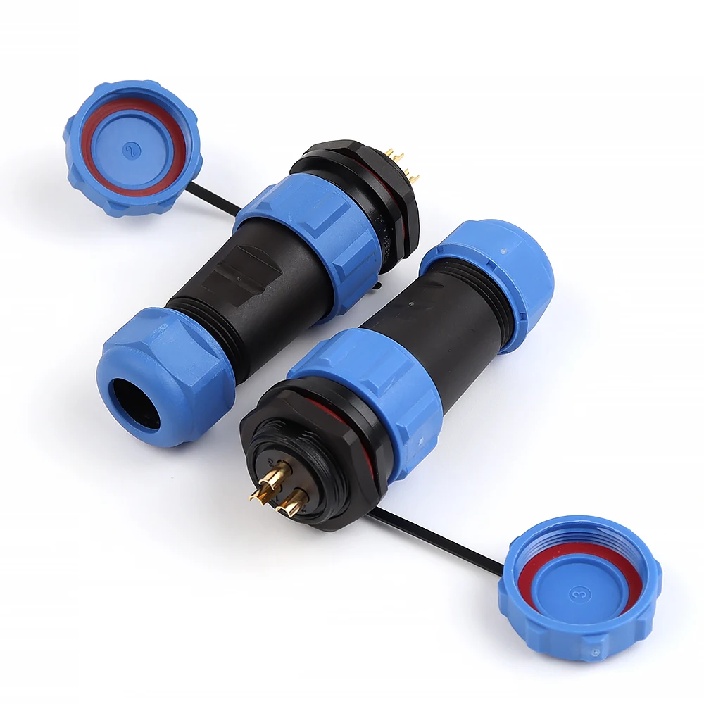 1 set SP21 IP68 Aviation Waterproof Plug Socket 2/3/4/5/7/9/12PIN Back Nut Power Cable Wire Connector Welding type Male&Female