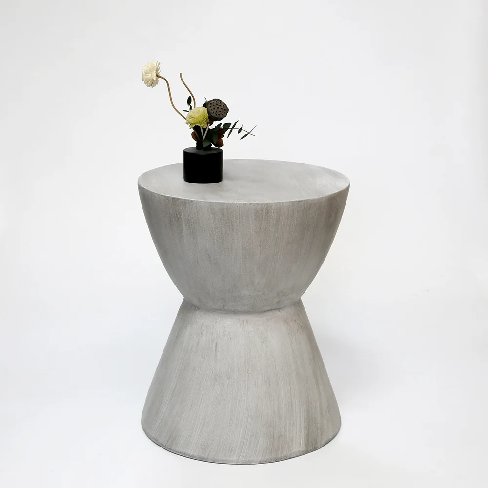 

Nordic Starry Sky Grey Magnesium Mud Circular Tea Table, Creative Circular Coffee Table, Art Decoration Corner Table GN407BF