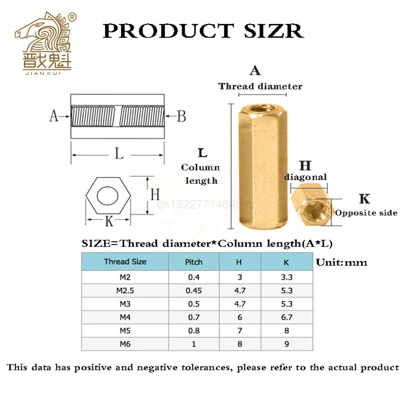 M2 M2.5 M3 M4 M5 Hexagonal Copper Standoff for PCB Circuit Boards and Computer Motherboards Threaded Support Pillars Screw Bolt