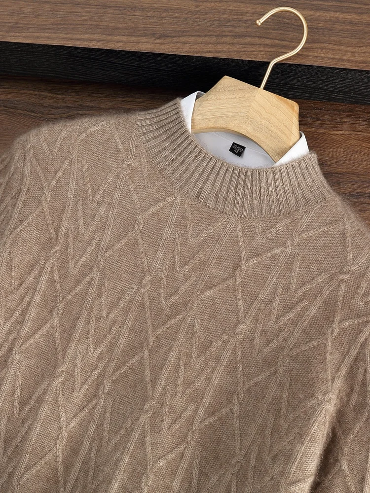 

TLOML Мужской 100% кашемировый свитер с толстым воротником-стойкой, вязаный пуловер на осень-зиму, кашемировый трикотаж, умные повседневные мягкие теплые топы