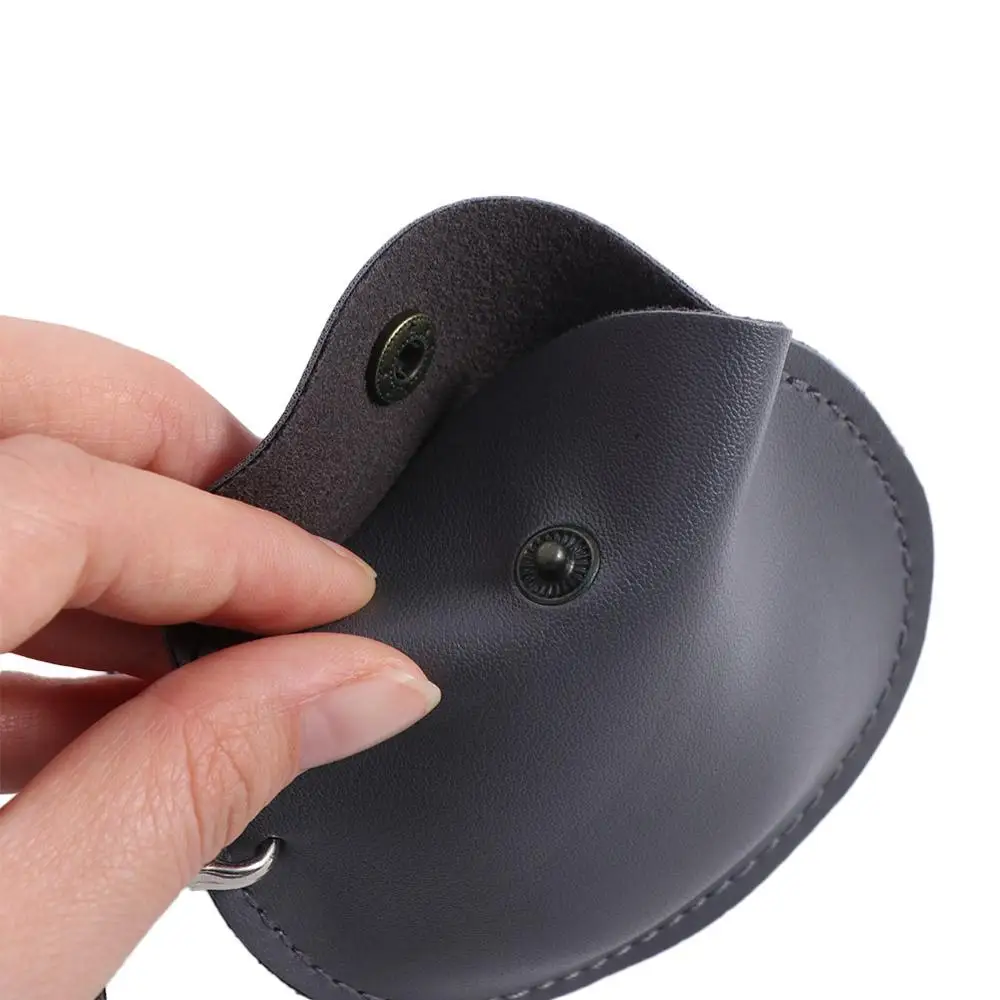 PU Leather Hanging Neck Coin Purse Round With Lanyard PU Leather Coin Purse Small Items Bag Storage Bag