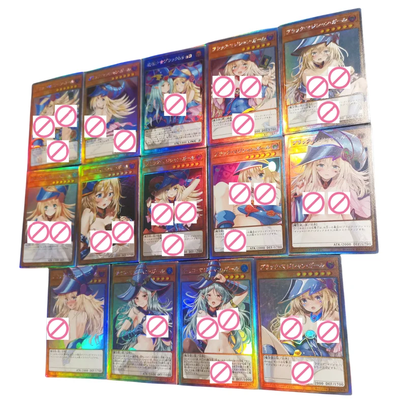 14Pcs/Set Yugioh Cards Sexy Black Magician Girl BMG Anime Game Characters Collection Restricted level DIY Flash Cards Toys Gift