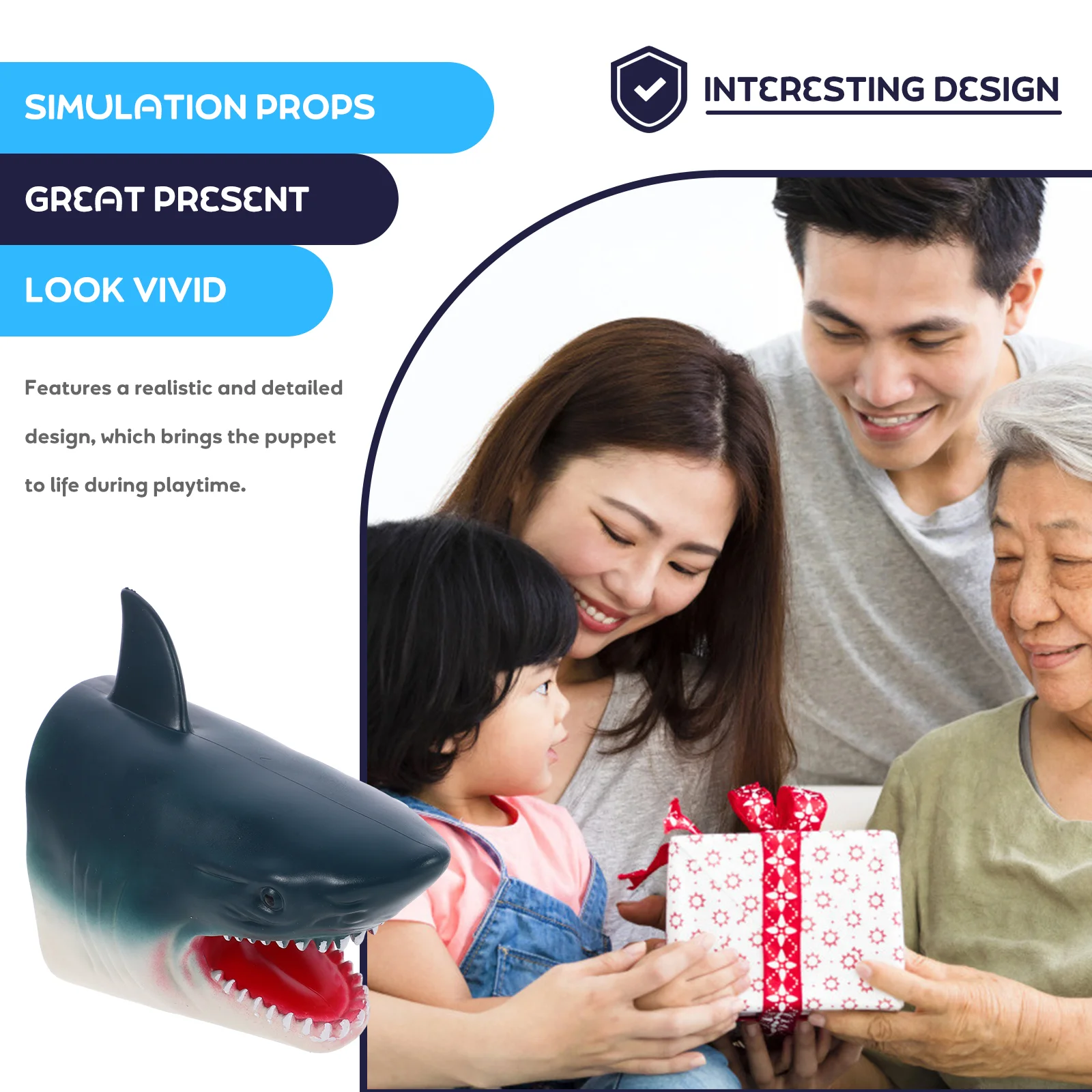 Shark Puppet Interactive Toy Animal Toys Hand Rubber Story Telling Parent-child