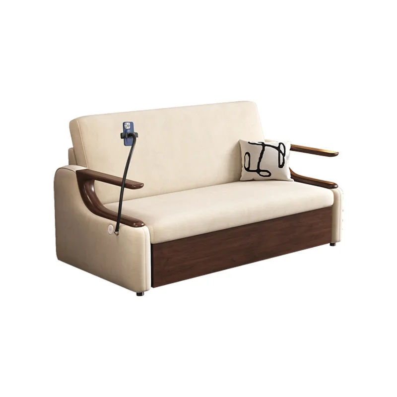 New double sofa bed foldable household small apartment living room dual-purpose integrated telescopic multi-functional solid