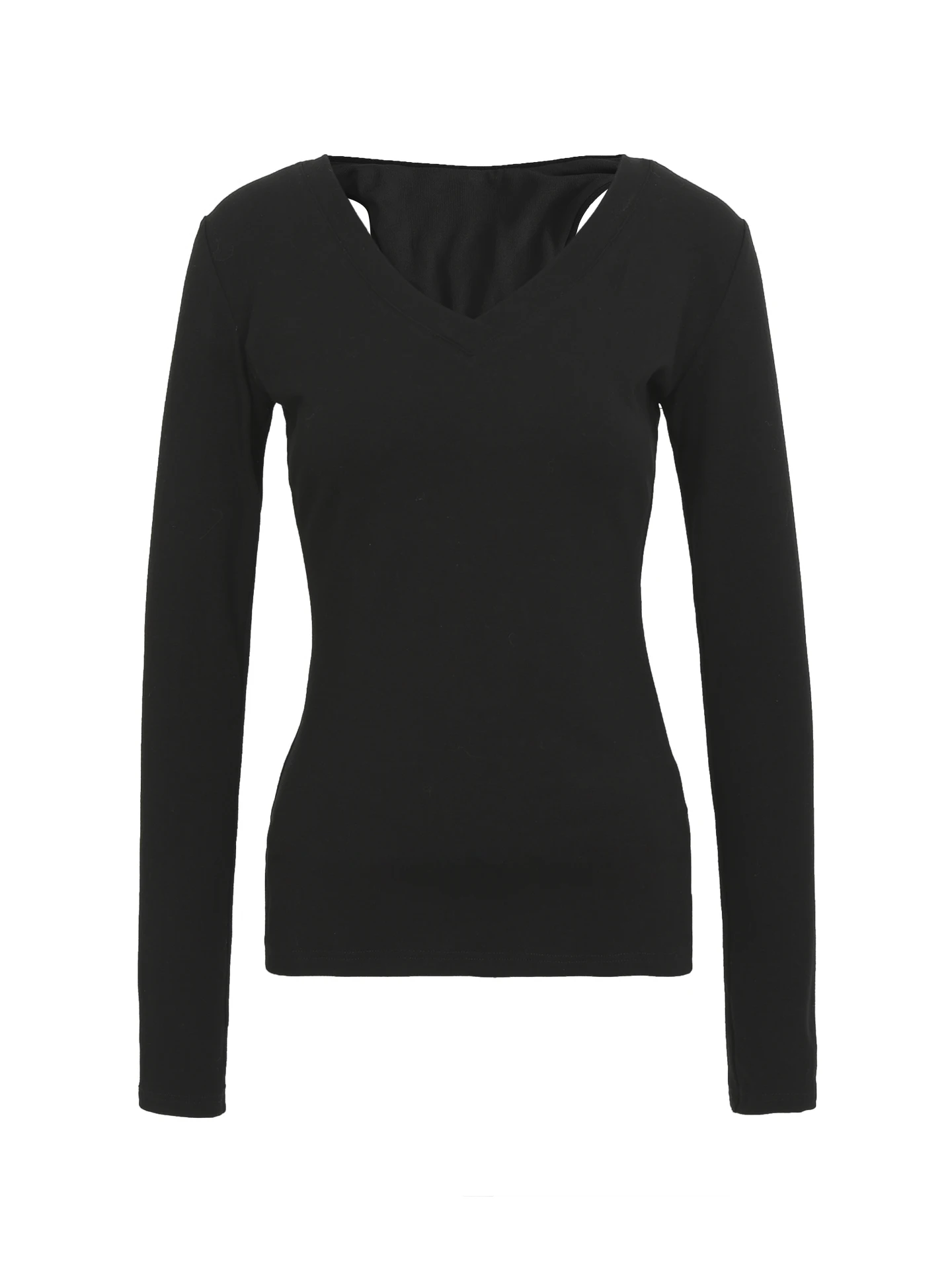 قميص أساسي أنيق بأكمام طويلة باللون الأسود للنساء في أوائل الخريف بتصميم جميل وفريد من نوعه على الطراز الكوري من ألياف البولي... #4