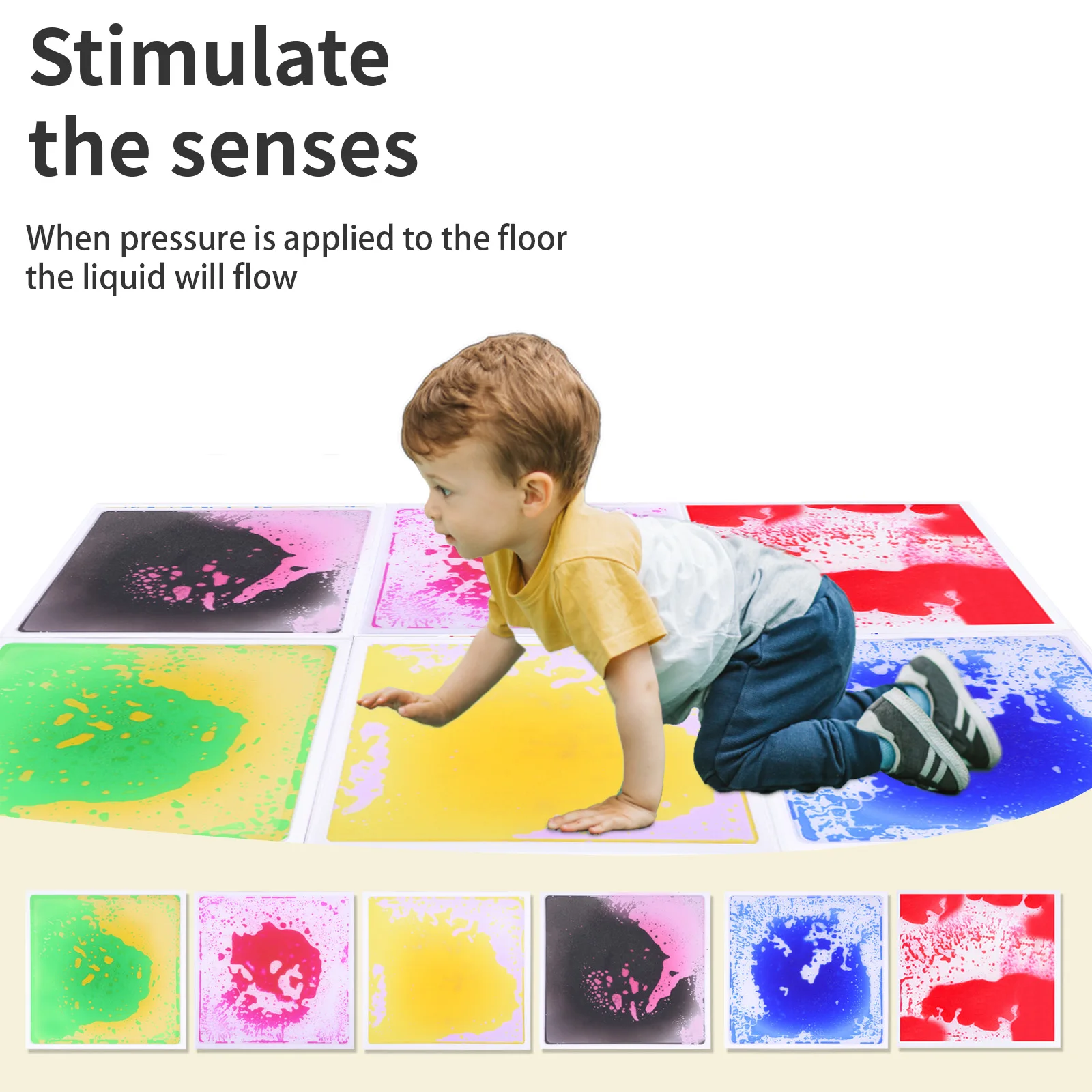 Modułowa mata sensoryczna dla dzieci - zabawki sensoryczne podłogowe dla dzieci z autyzmem w wieku 3 lat, elementy do pokoju wielosensorowego wspomagające rozwój poznawczy