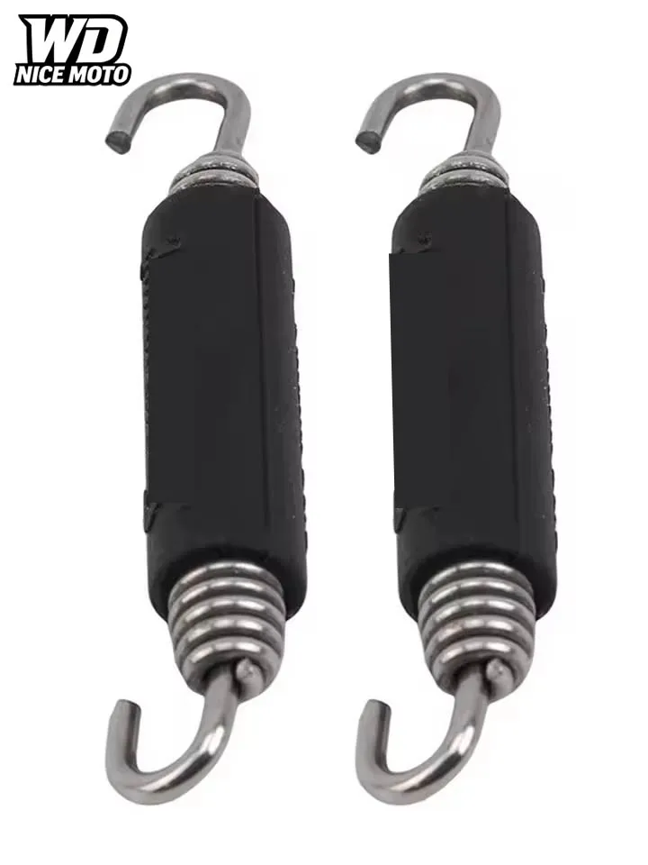 2 Stück für 86 mm Universal-Motorrad-ATV-Auspufffederhaken aus Edelstahl, drehbare Metallfedern für Yamaha – Detail 8